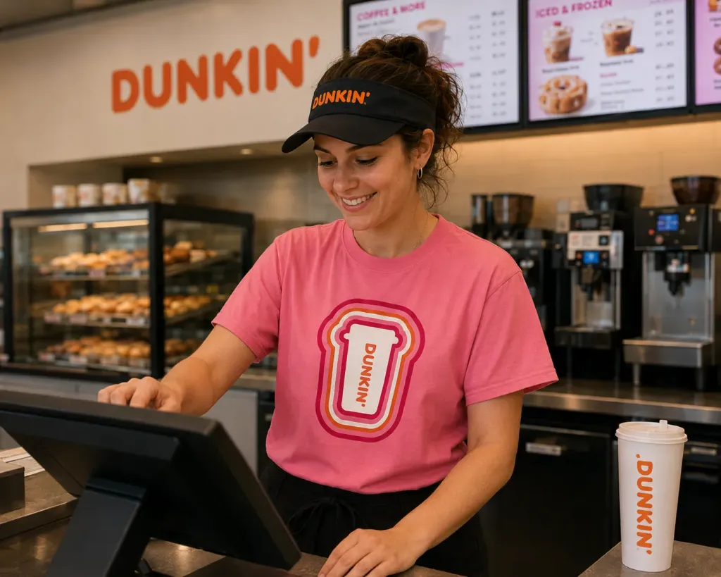 Tshirt 180g coton Fushia Dunkin